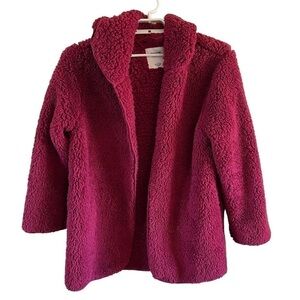 Pink Victoria Secret Burgundy Teddy Jacket Size one size fits all  Sherpa no zip
